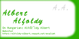 albert alfoldy business card